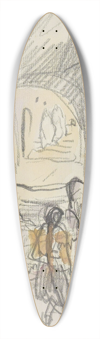 Marius Bauer - Straat met figuren bij een rondboog in Biskra 39.3 inch art pintail longboard deck