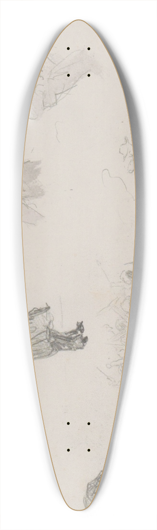 Marius Bauer - Studieblad, onder andere met vechtende troepen 39.3 inch art pintail longboard deck
