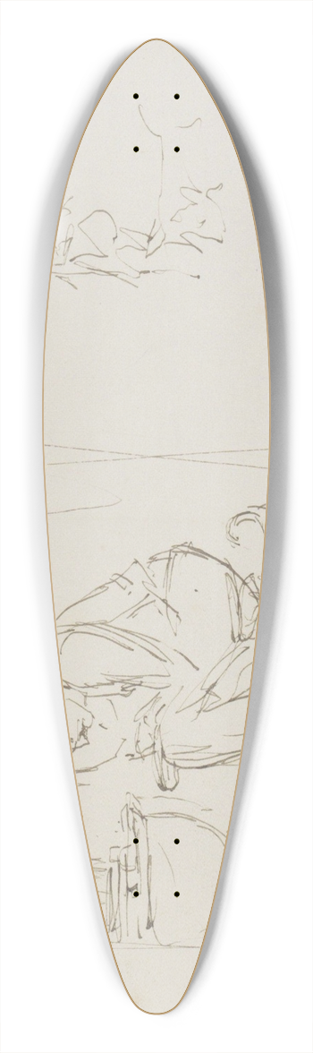 Marius Bauer - Zittende man in een interieur 39.3 inch art pintail longboard deck