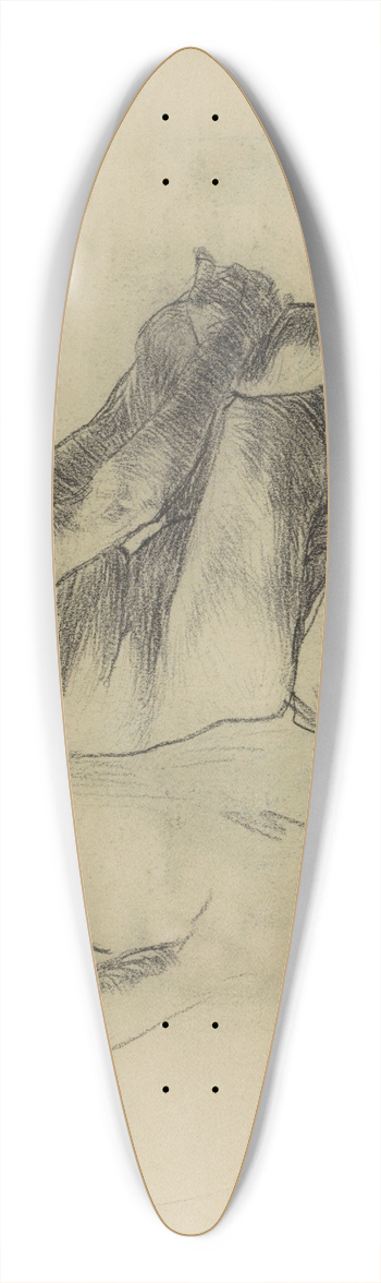 Marius Bauer - Zittende naakte man 2 39.3 inch art pintail longboard deck