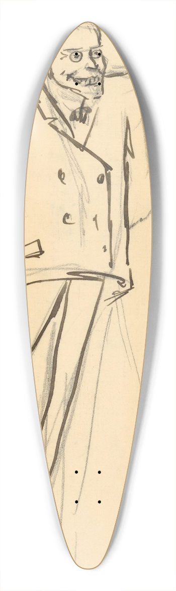 Marjorie Organ - Glenn O. Coleman 39.3 inch art pintail longboard deck