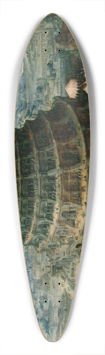 Marten Van Valckenborch - The Tower of Babel 39.3 inch art pintail longboard deck