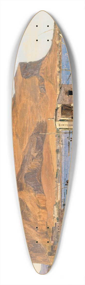 Martinus Rrbye - Palermo Harbor with a View of Monte Pellegrino 39.3 inch art pintail longboard deck