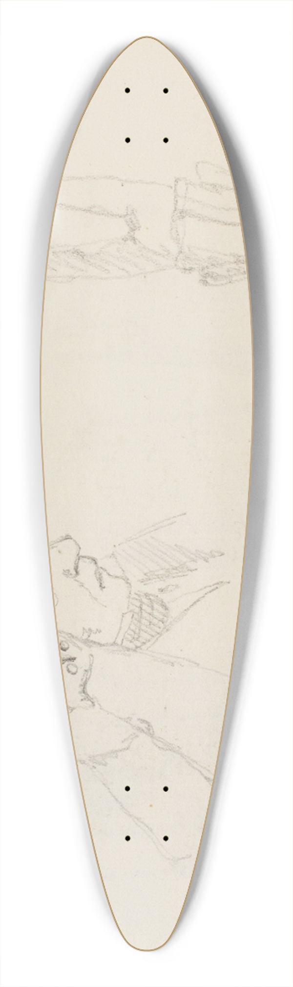 Martinus Rrbye - To figurstudier 39.3 inch art pintail longboard deck