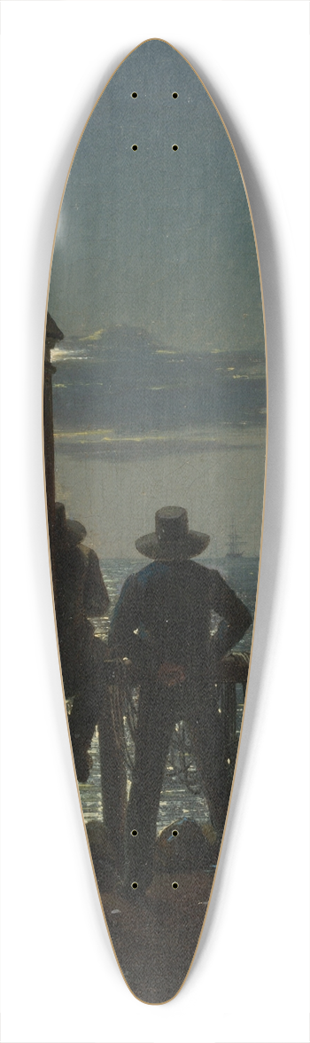 Martinus Rrbye - View from the Citadel Ramparts in Copenhagen by Moonlight 39.3 inch art pintail longboard deck