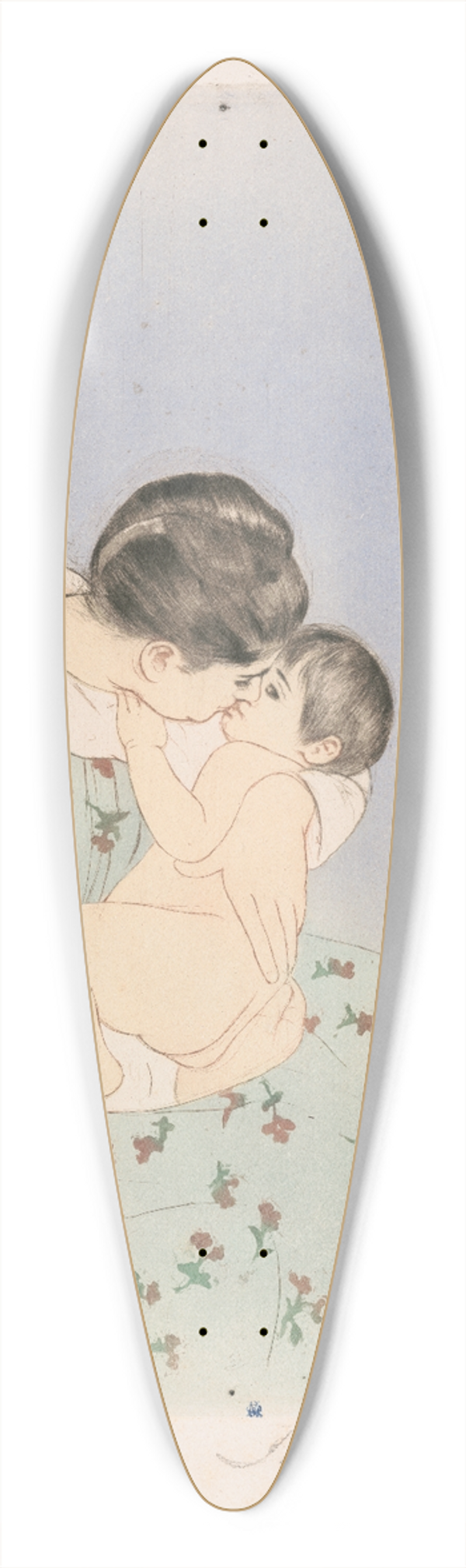 Mary Cassatt - Mothers kiss 39.3 inch art pintail longboard deck