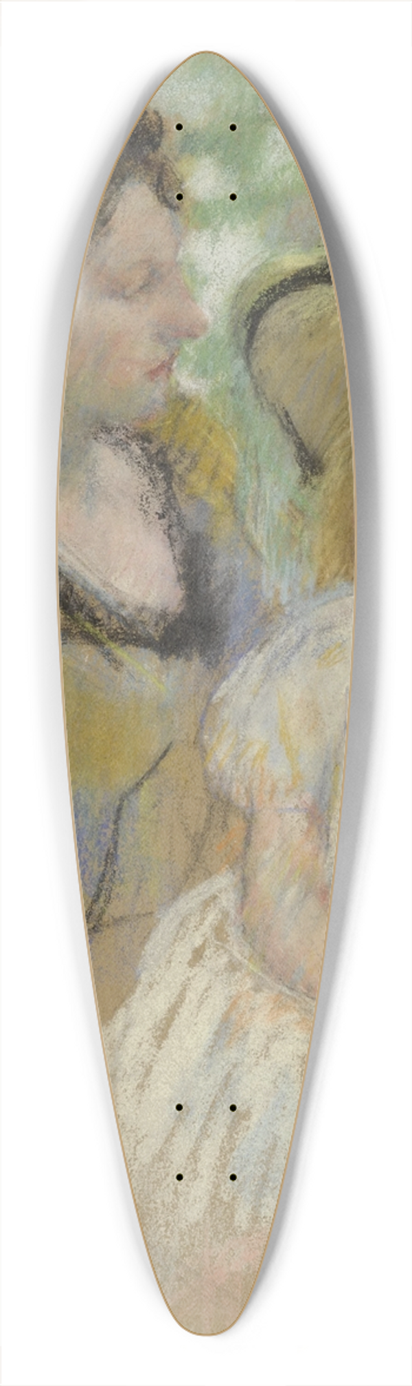 Mary Cassatt - Simone Seated on the Grass Next to Her Mother 39.3 inch art pintail longboard deck