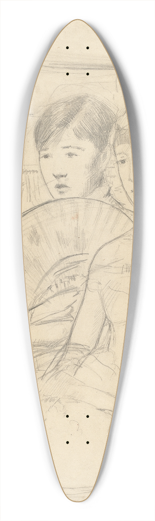 Mary Cassatt - The Loge (recto) 39.3 inch art pintail longboard deck