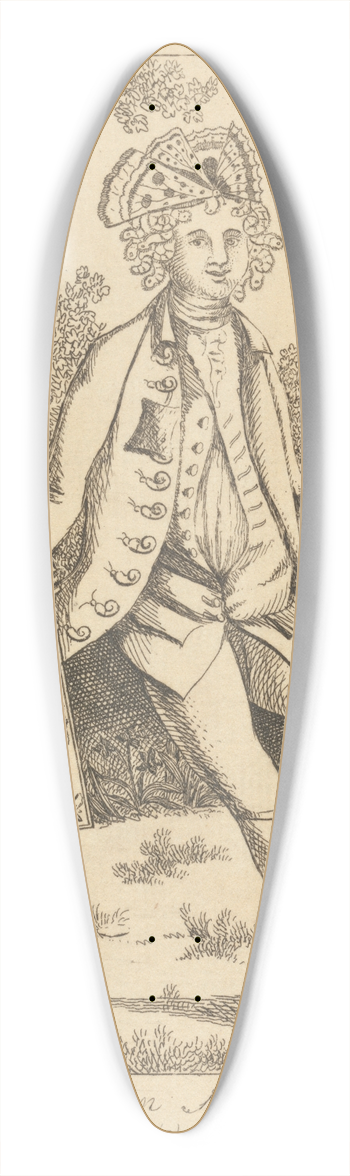 Mary Darly - The Auretian Macaroni 39.3 inch art pintail longboard deck