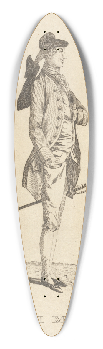 Mary Darly - The Bath Macaroni 39.3 inch art pintail longboard deck