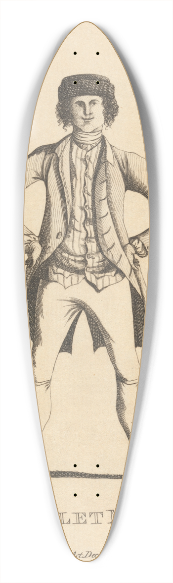 Mary Darly - The Camblet Macaroni 39.3 inch art pintail longboard deck