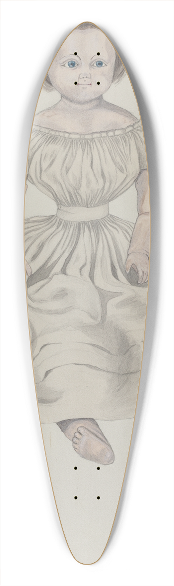 Mary E. Humes - Wax Doll 39.3 inch art pintail longboard deck