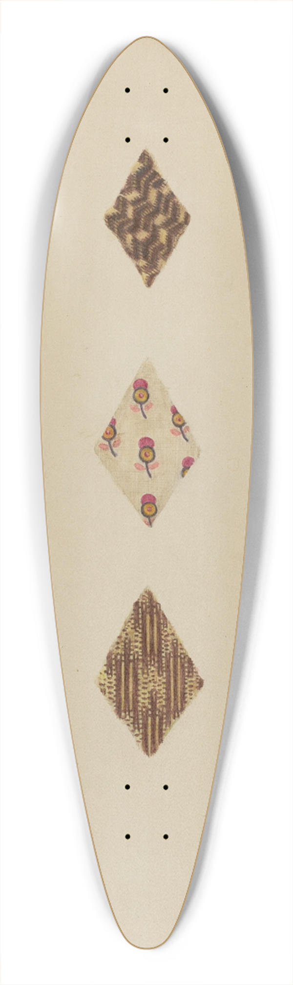 Mary Fitzgerald - Quilt Patches 39.3 inch art pintail longboard deck