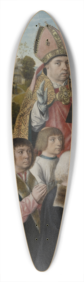 Master of Frankfurt - St Nicholas with Donors 39.3 inch art pintail longboard deck
