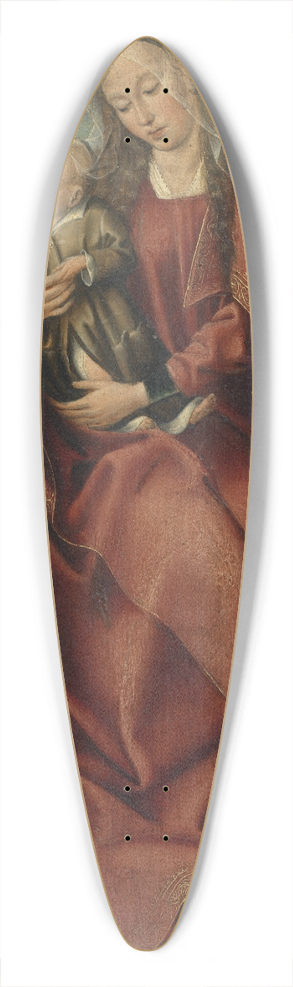 Master of Frankfurt - The Virgin and Child Between Two Angels 39.3 inch art pintail longboard deck