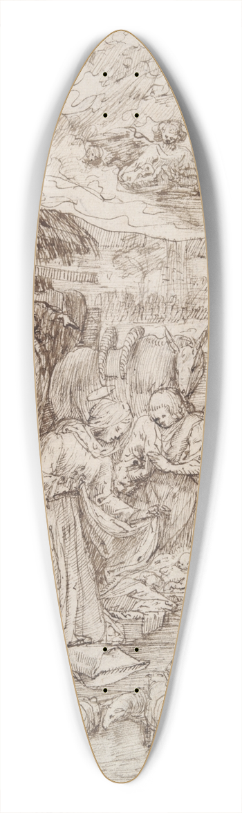 Master of the Egmont Albums - Nativity 39.3 inch art pintail longboard deck