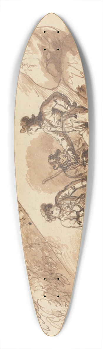 Mather Brown - Workmen at Refreshment 39.3 inch art pintail longboard deck