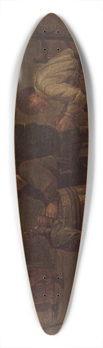 Mattheus van Helmont - Scene in a tavern 39.3 inch art pintail longboard deck