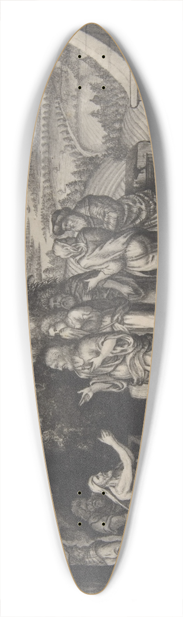 Matthias Deigle - The Raising of Lazarus 39.3 inch art pintail longboard deck