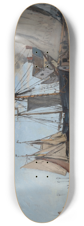 Claude Monet - Bateaux dans le port de Honfleur 8.25 inch art skate deck
