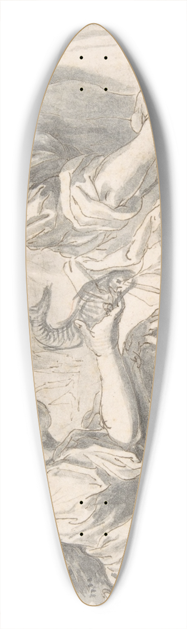 Matthus Gundelach - Market Scene 39.3 inch art pintail longboard deck