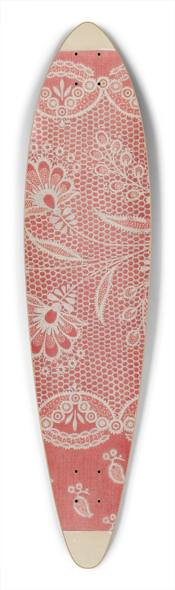 Maud Schmid - Linen Square 39.3 inch art pintail longboard deck