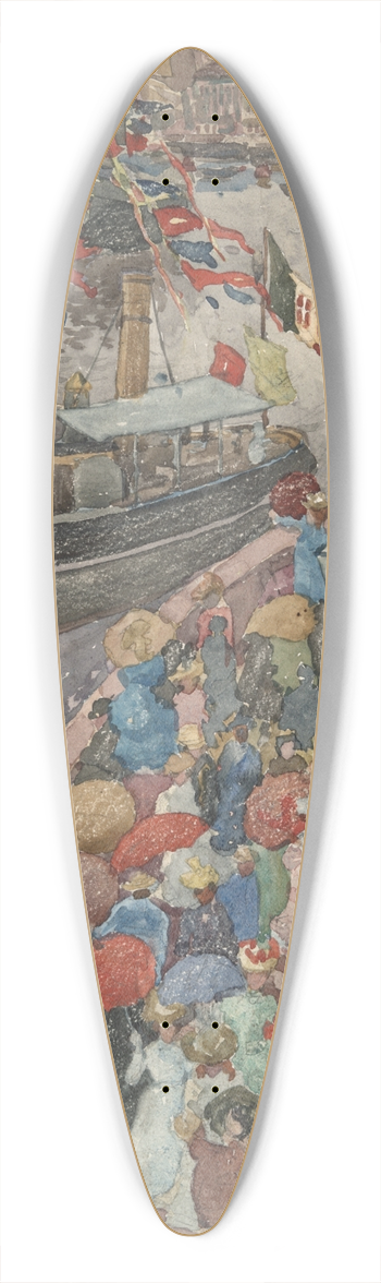 Maurice Prendergast - The Quai, Venice 39.3 inch art pintail longboard deck
