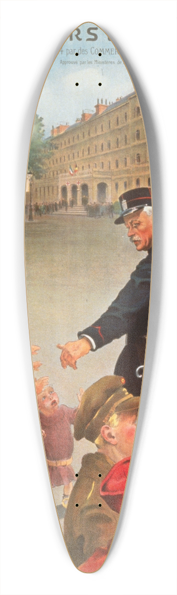 Maurice Romberg - Le Secours de Guerre 39.3 inch art pintail longboard deck