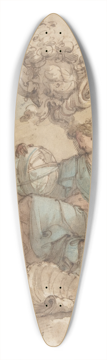 Mauro Gandolfi - Vignette with an Allegorical Figure of Astronomy 39.3 inch art pintail longboard deck