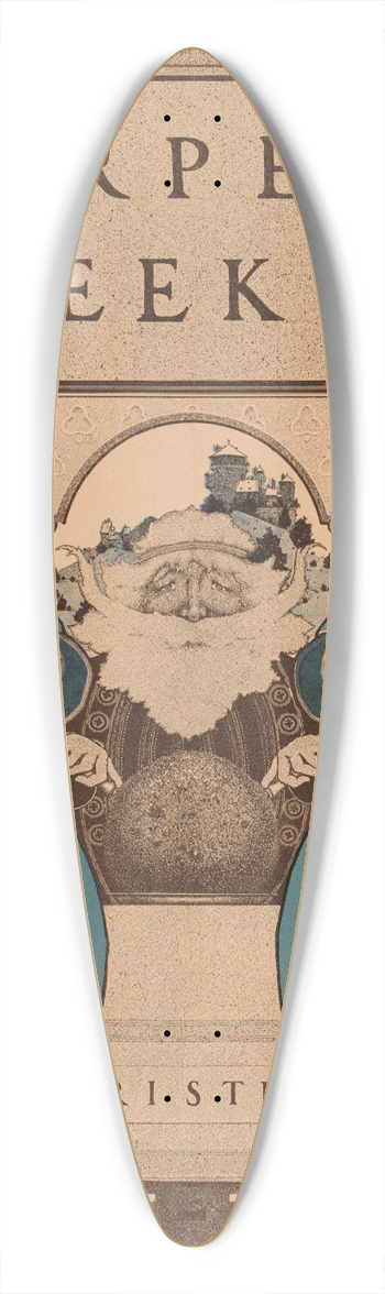 Maxfield Parrish - Harpers weekly, Christmas 39.3 inch art pintail longboard deck