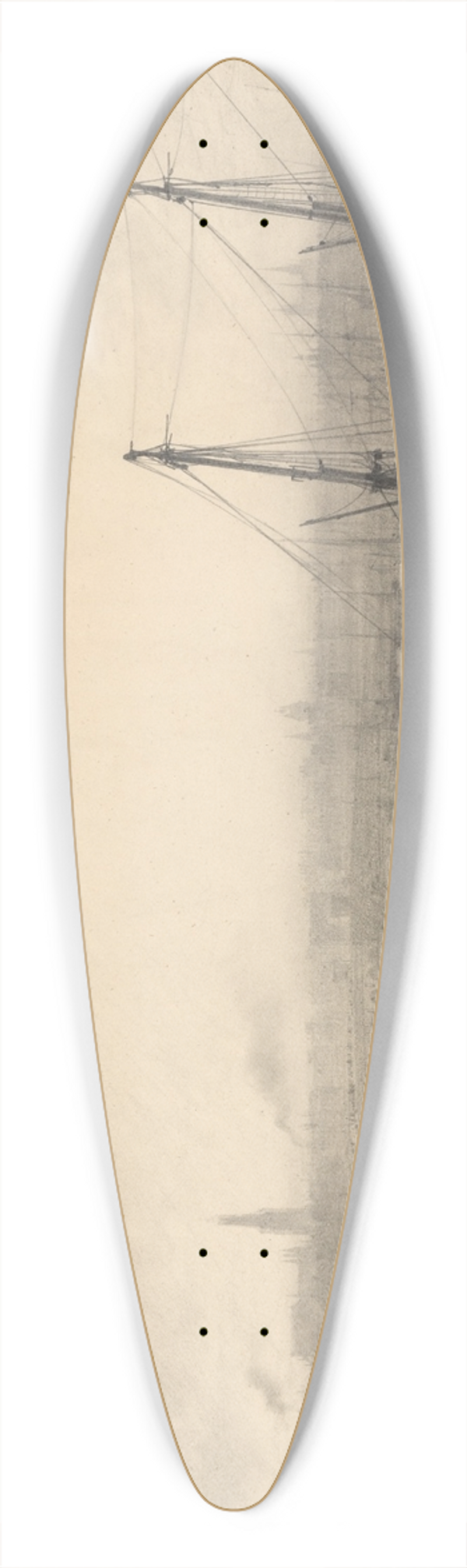Maxime Lalanne - View ofBordeaux 39.3 inch art pintail longboard deck