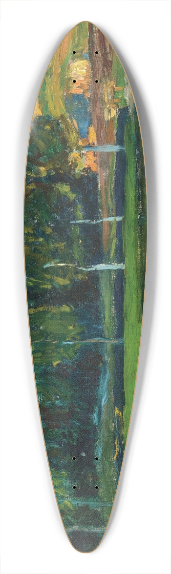 Maxime Maufra - Bords de rivire  la chute du jour 39.3 inch art pintail longboard deck