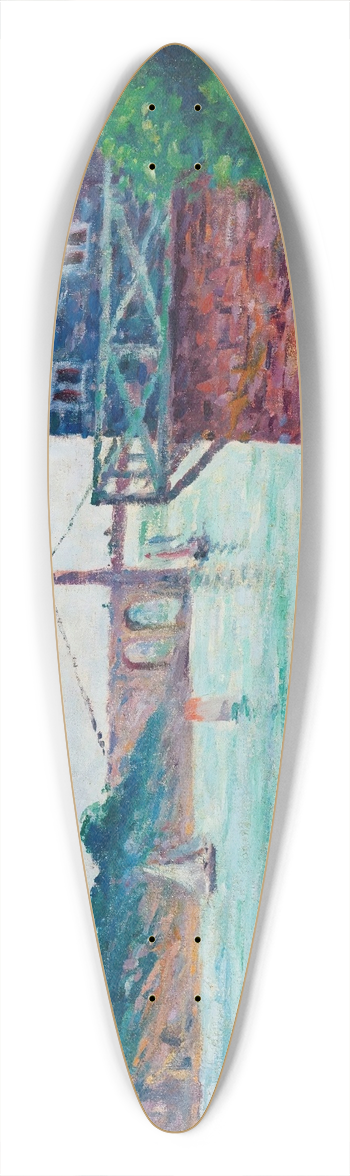 Maximilien Luce - Lzardrieux, Le Pont Suspendu 39.3 inch art pintail longboard deck