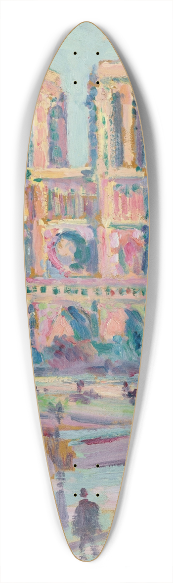 Maximilien Luce - Notre-Dame de Paris 39.3 inch art pintail longboard deck