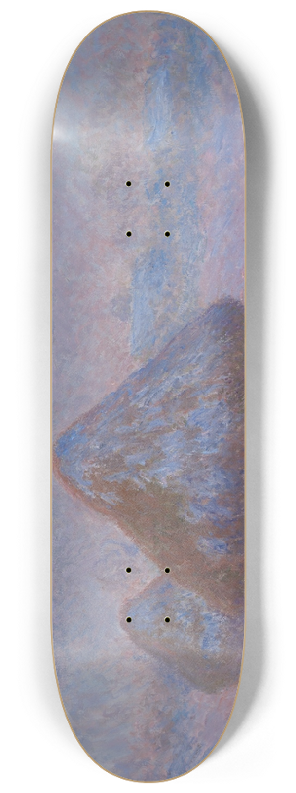 Claude Monet - Stacks of Wheat (Sunset, Snow Effect) 8.25 inch art skate deck