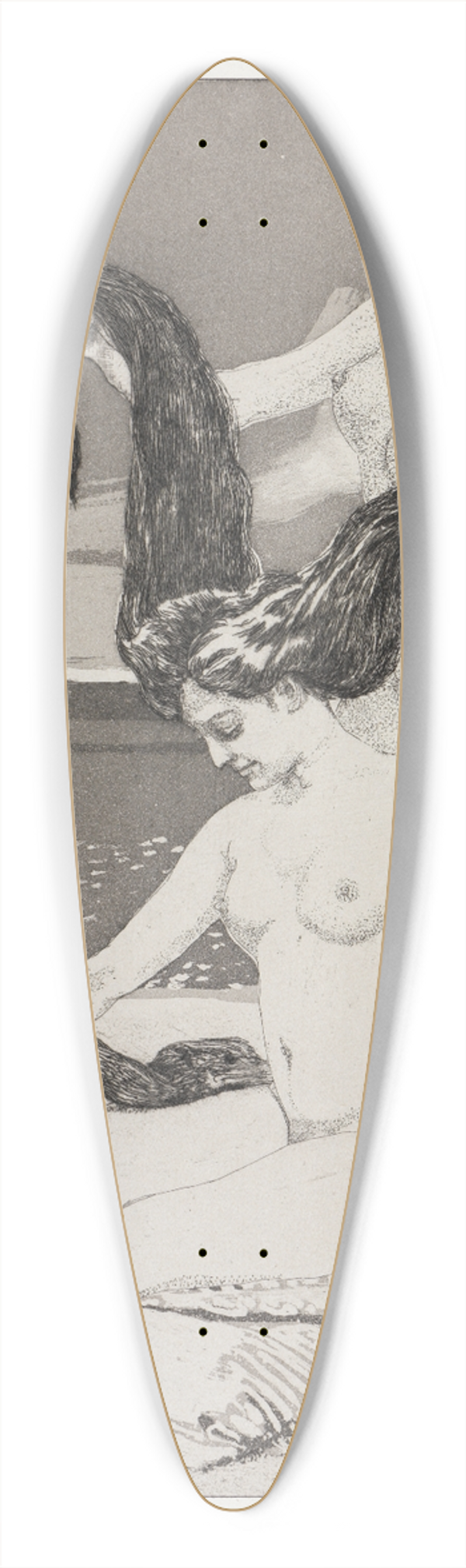 Max Klinger - Die Schwne (Zelt, Opus XIV, 1. Teil, Nr. 4) 39.3 inch art pintail longboard deck