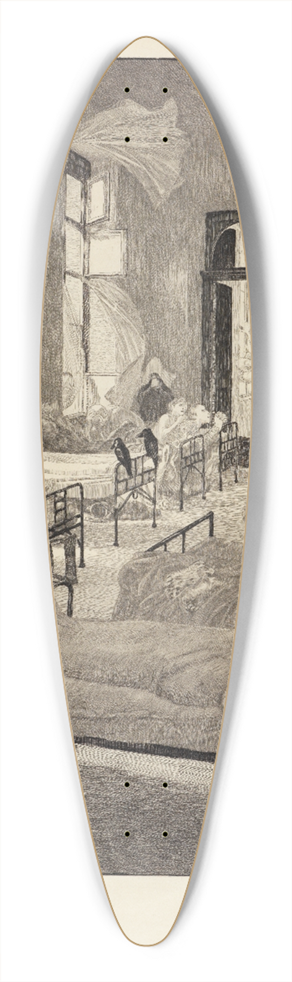 Max Klinger - Pest (Vom Tode, Zweiter Theil, Opus XI, Blatt 6) 39.3 inch art pintail longboard deck
