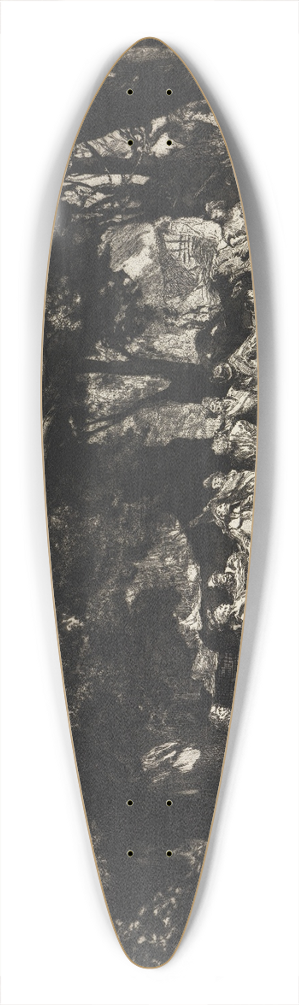 Max Klinger - Simplicius unter den Soldaten (Intermezzi, Opus IV, Blatt 9) 39.3 inch art pintail longboard deck