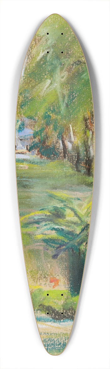 Max Liebermann - The Artists Garden Seen to the East from the Terrace with a View of the Birch Avenue and the Wannsee 39.3 inch art pintail longboard deck