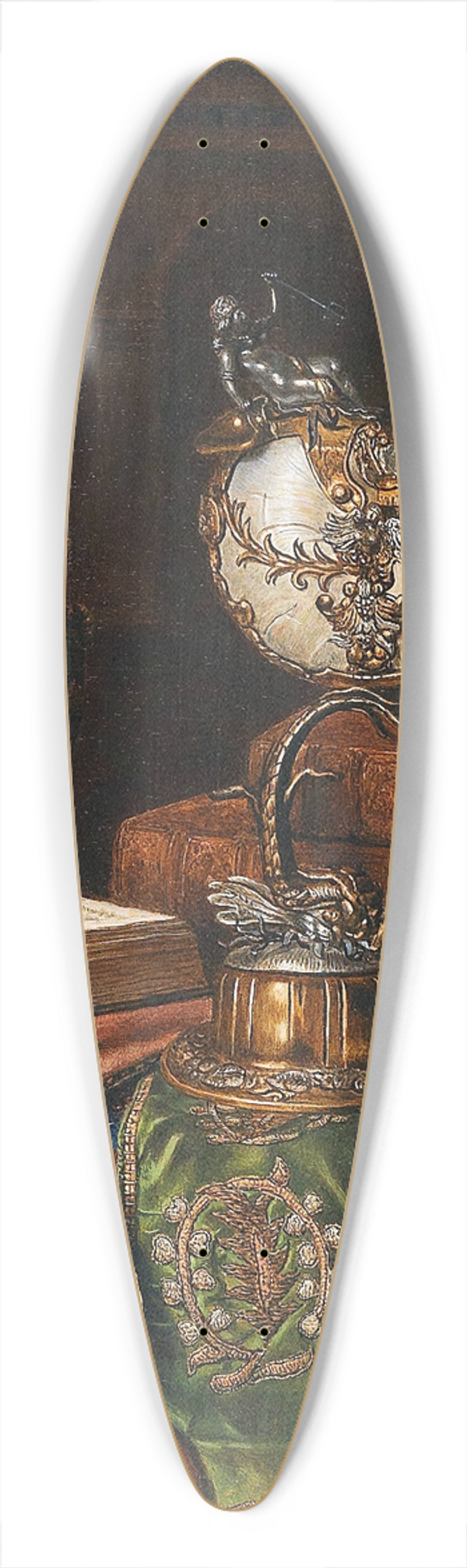 Max Schdl - Still Life With Nautilus Goblet And Books 39.3 inch art pintail longboard deck