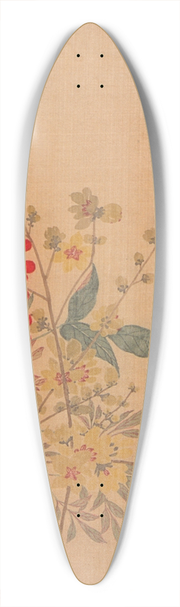 Ma Yuanyu - Wax Plum and Nandina 39.3 inch art pintail longboard deck