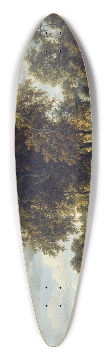Meindert Hobbema - A Wooded Landscape; the Path on the Dyke 39.3 inch art pintail longboard deck