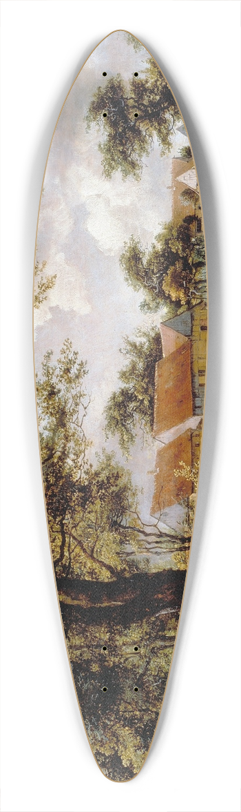Meindert Hobbema - Wooded landscape with a Water-mill 39.3 inch art pintail longboard deck