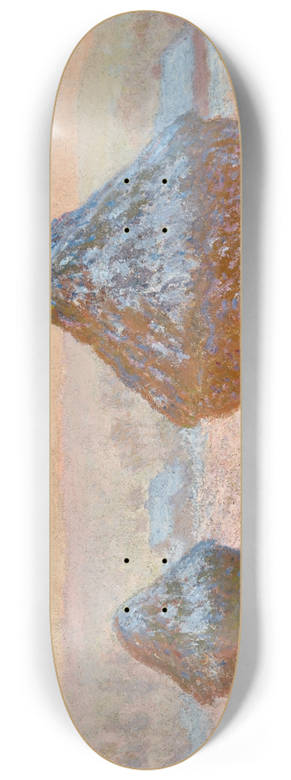 Claude Monet - Wheatstacks, Snow Effect, Morning 8.25 inch art skate deck