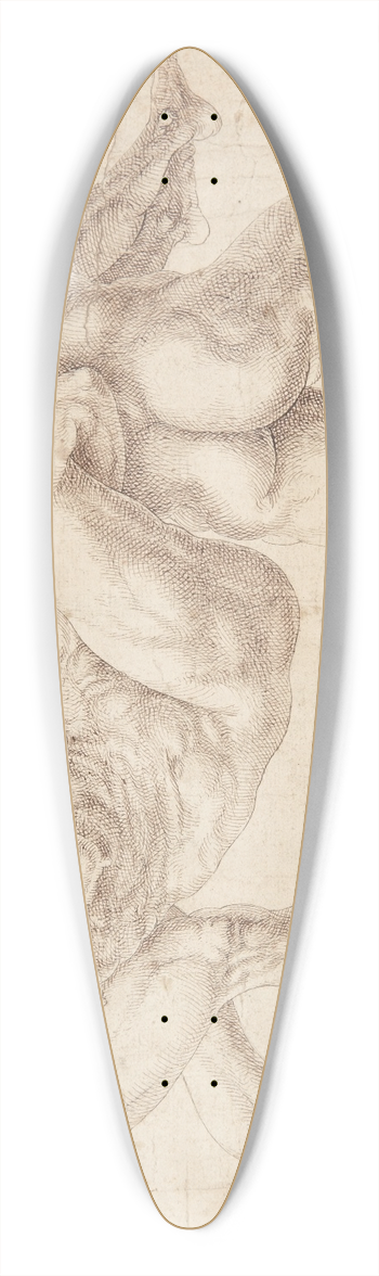 Melchior Lorck - To mnd, brende p en gammel kvinde 39.3 inch art pintail longboard deck