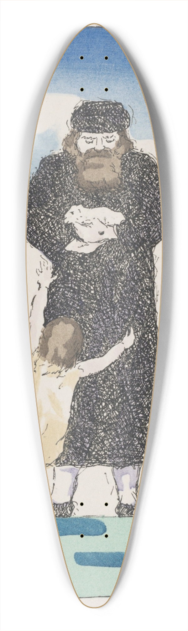 Menachem Birnbaum - Chad Gadjo Pl. 1 39.3 inch art pintail longboard deck