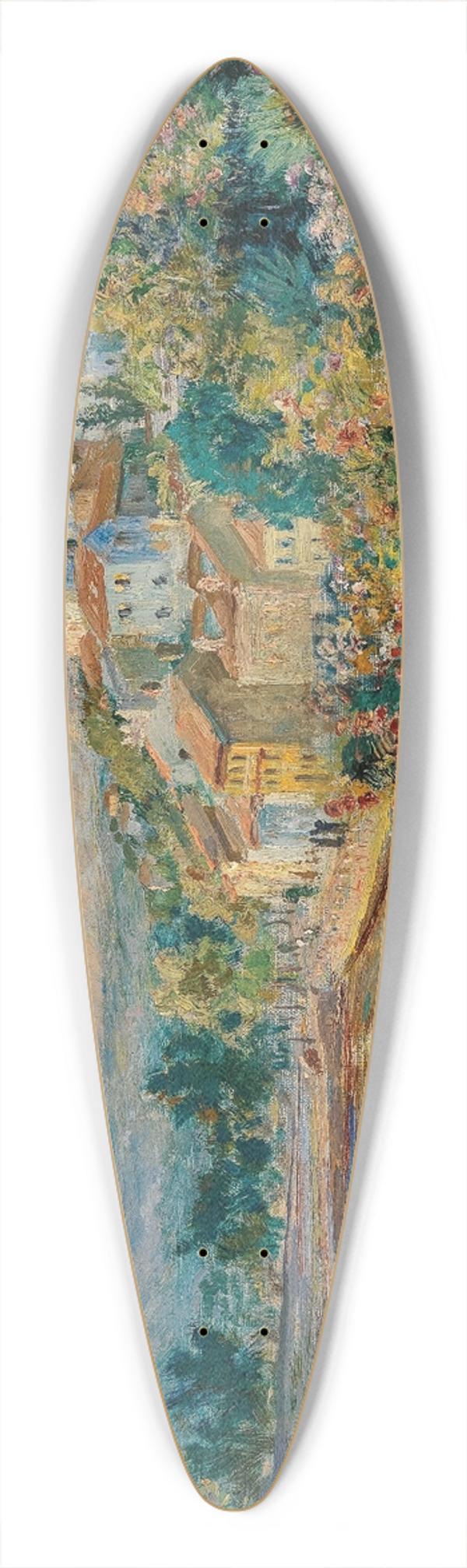 Menci Clement Crni - A View of Novi Vinodolski 39.3 inch art pintail longboard deck