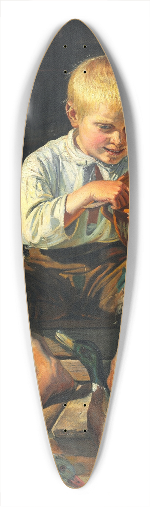 Michael Ancher - Dreng fodrer nder (1879) 39.3 inch art pintail longboard deck
