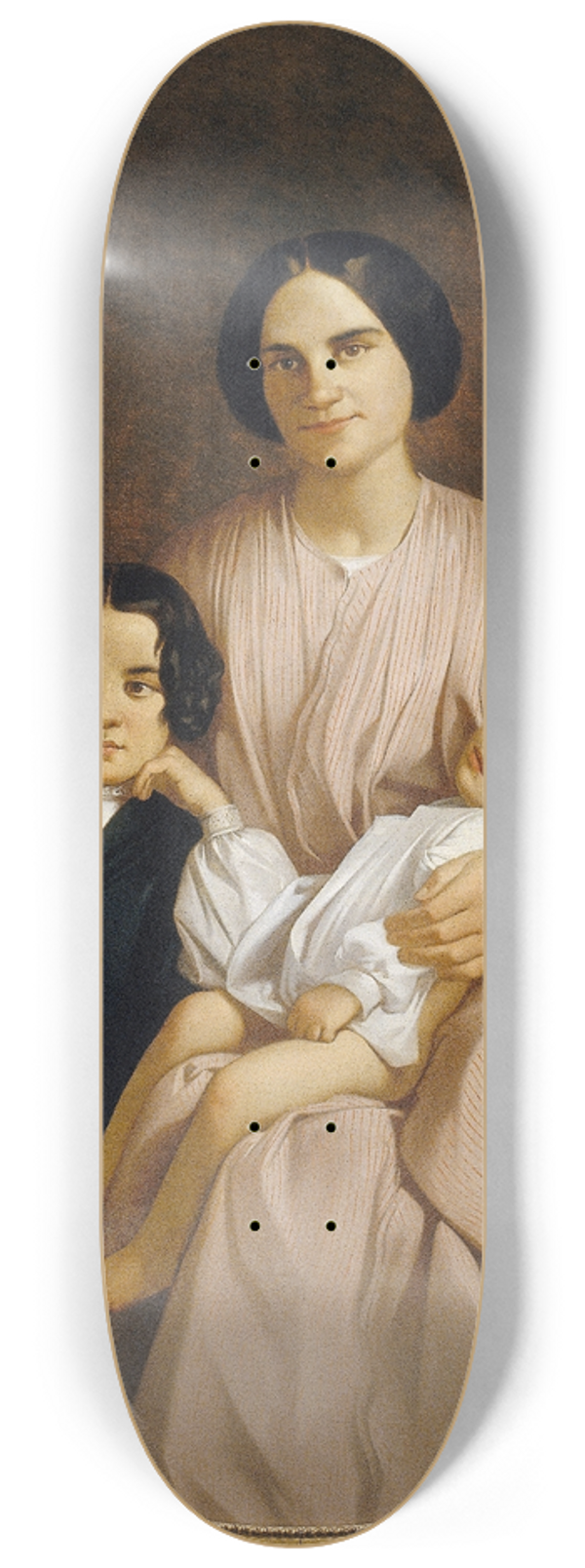 Claudi Lorenzale - Portrait of the Painters Wife and Children 8.25 inch art skate deck