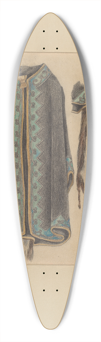 Michael Trekur - Black Cotton Coat 39.3 inch art pintail longboard deck